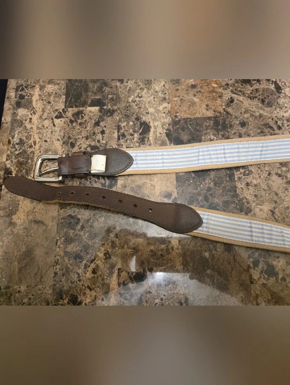 Walter Hagen Cancas Embroidered Belt - American Flag Genuine Leather